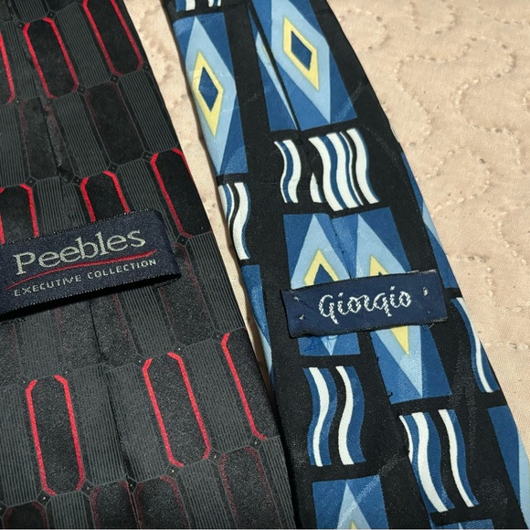 Six Mens Ties Polyester To Silk Blend Fabric 57 To 60 Inches Long Multiple Brand - Picture 3 of 5